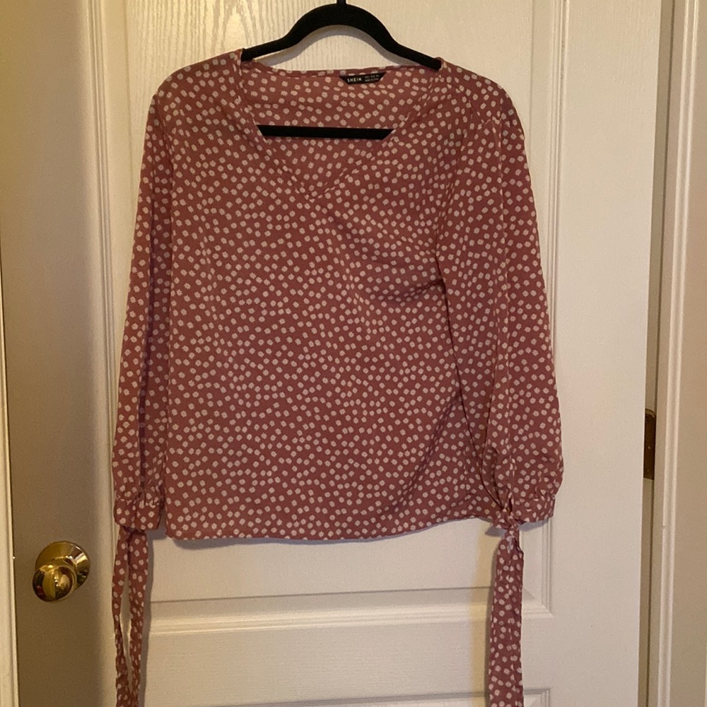 Pink Floral Blouse SHEIN